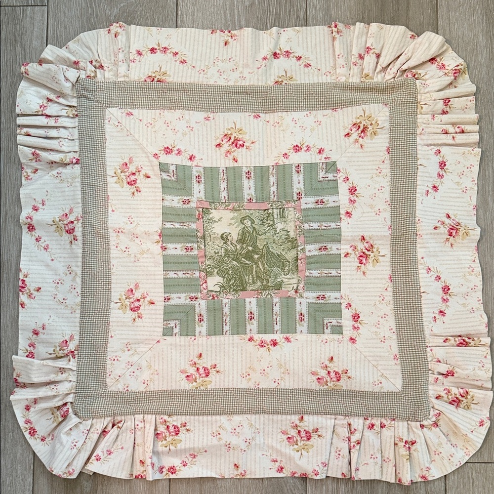 Shabby Chic Style Euro Sham Accent Pillow Cover